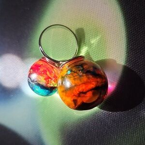 🎩🪄Magical Multicolor Double Sphere Ring.